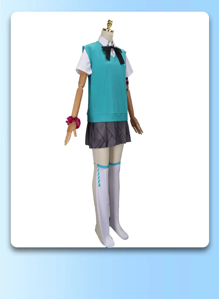 Halloween Vocaloid Cosplay Skirt Teal Gray — feature 31
