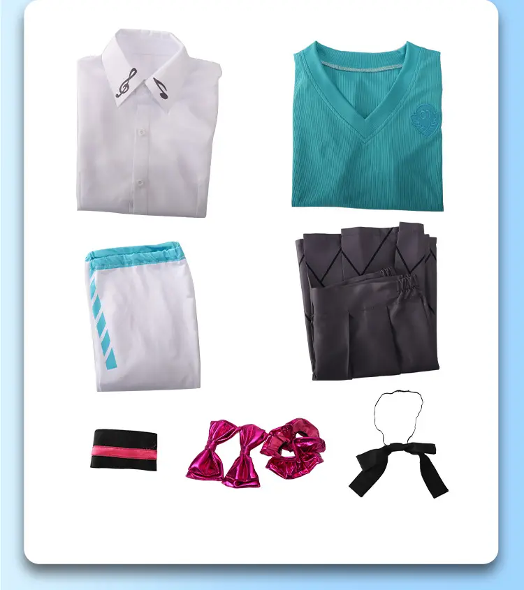 Halloween Vocaloid Cosplay Skirt Teal Gray — feature 37