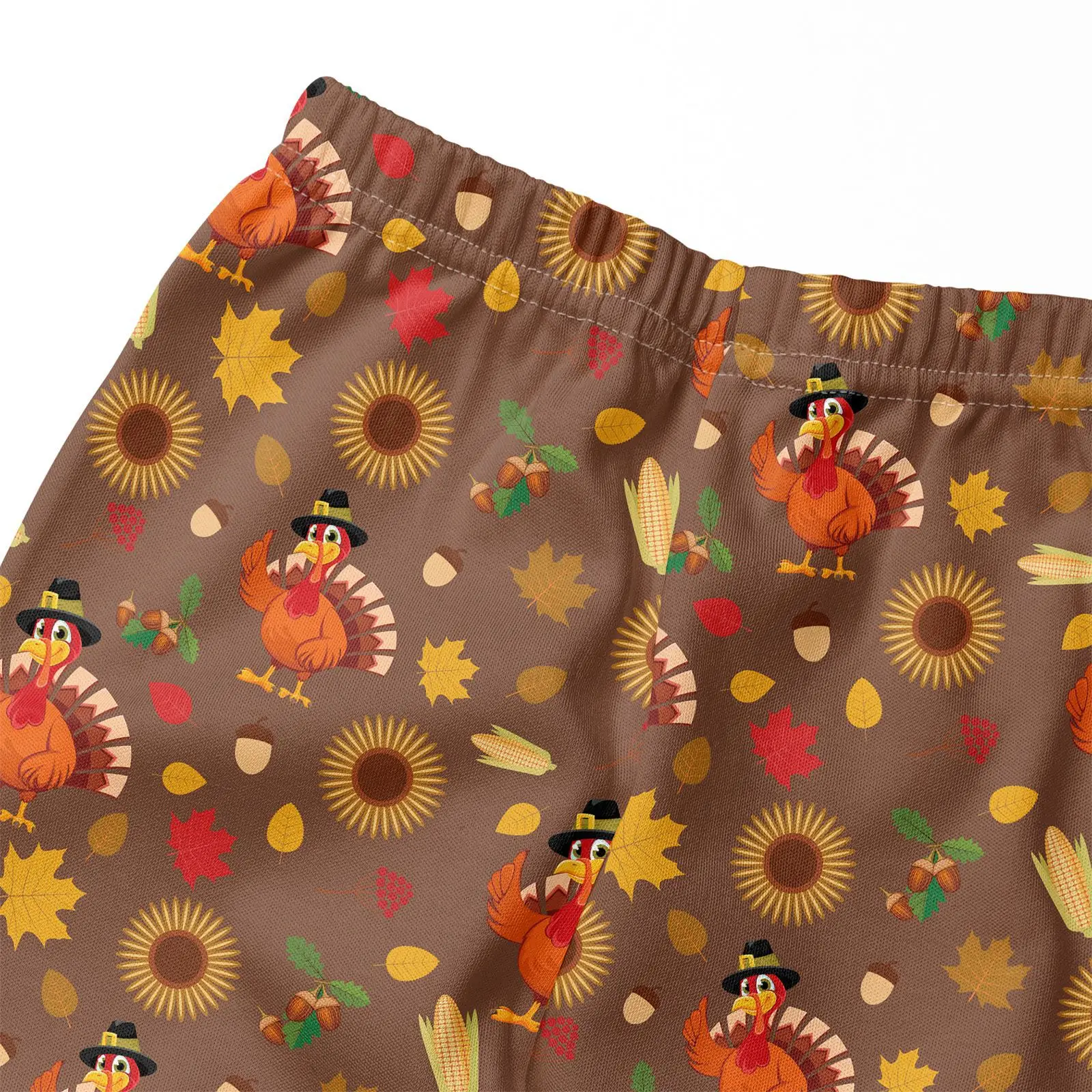 Turkey Print Stretch Trousers for Girls Holiday Wear - Image 7