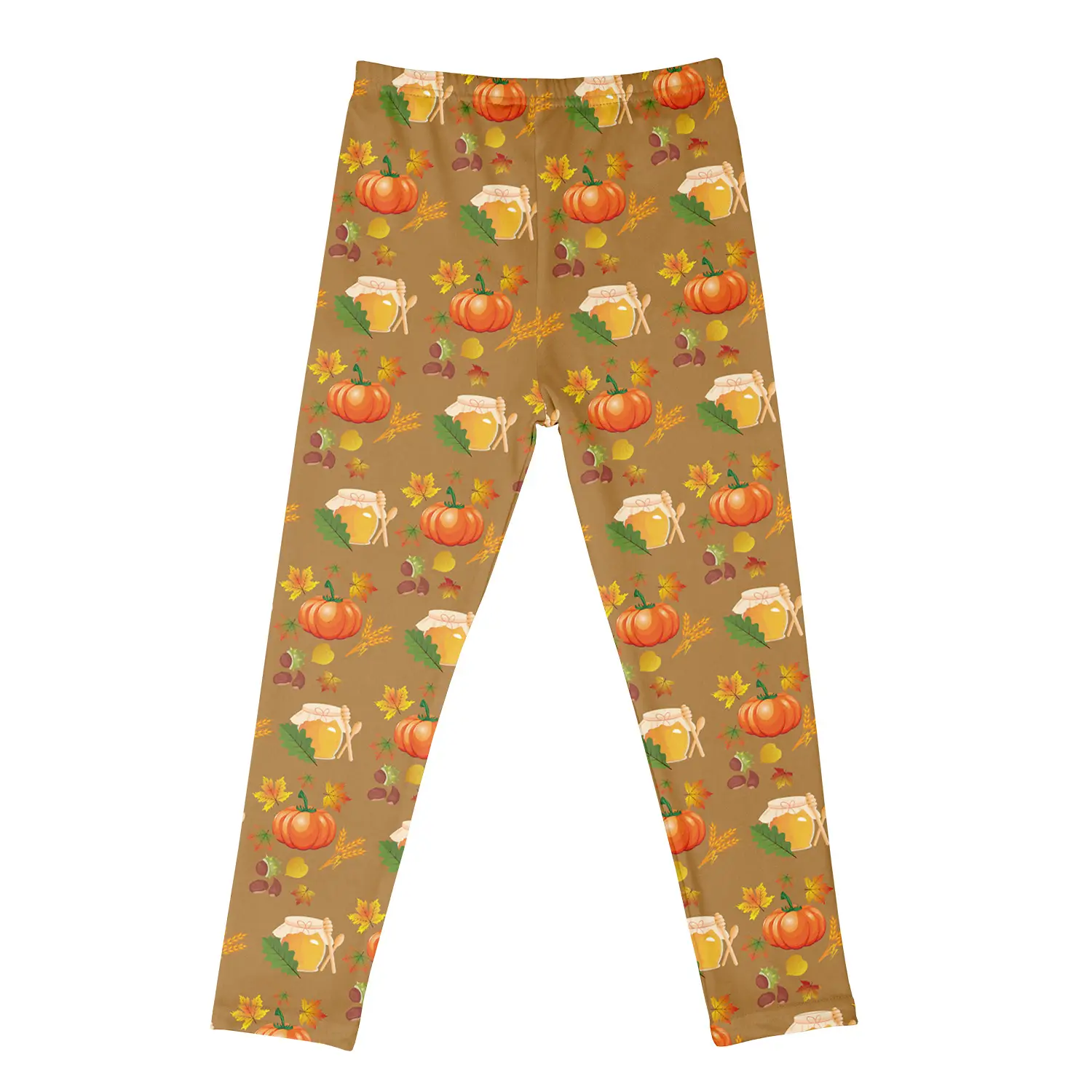 Turkey Print Stretch Trousers for Girls Holiday Wear - Image 2