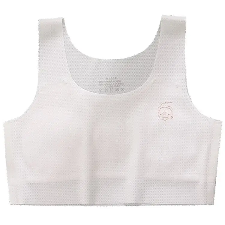 Summer Breathable Girls Primary School Students Pure Cotton Bump Anti-Vest Development Period Intimates Silk Seamless Ice Silk