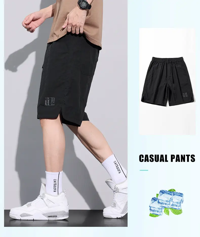 Men's Ice Silk Shorts Summer Loose Sports Wear — feature 12