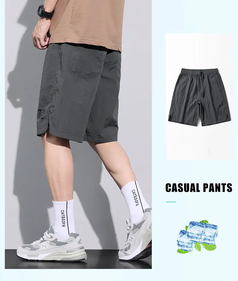 Men's Ice Silk Shorts Summer Loose Sports Wear — feature 18