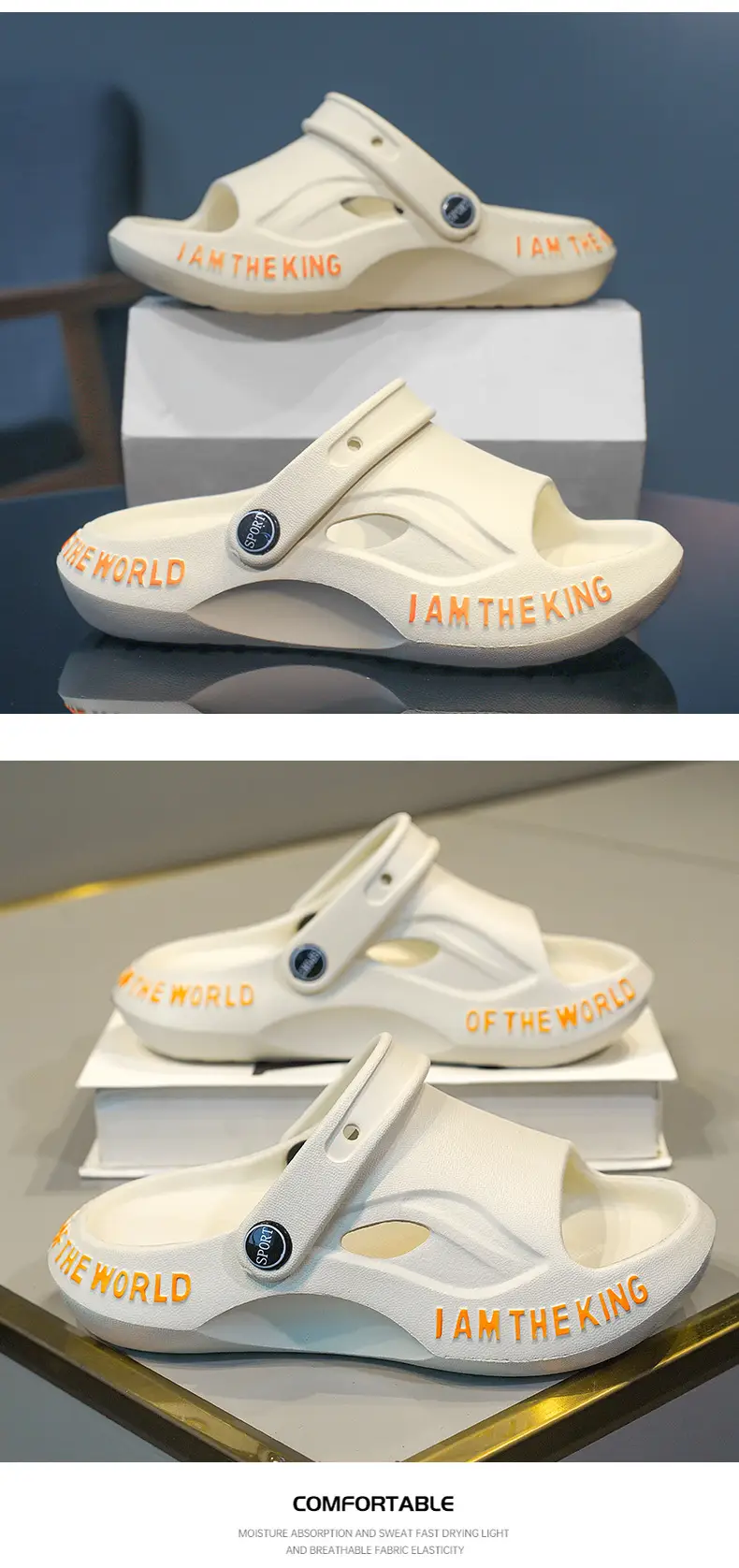 Children's White Sandals with Gold Lettering — feature 13