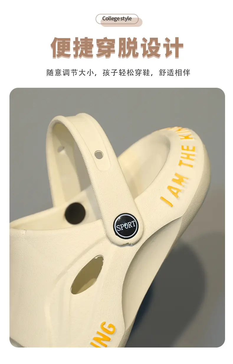 Children's White Sandals with Gold Lettering — feature 6