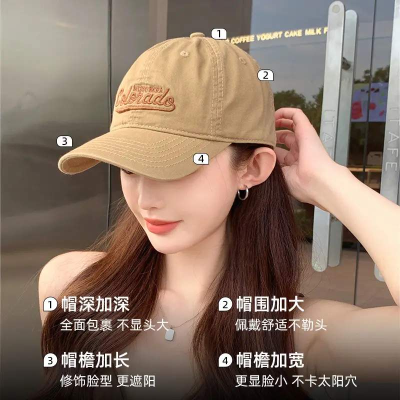 Women 2026 Baseball Cap White Large Bristle Sun Hat - Image 8