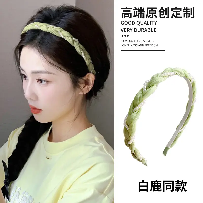 Green Twist Pearl Hairband for Women Summer - Image 4