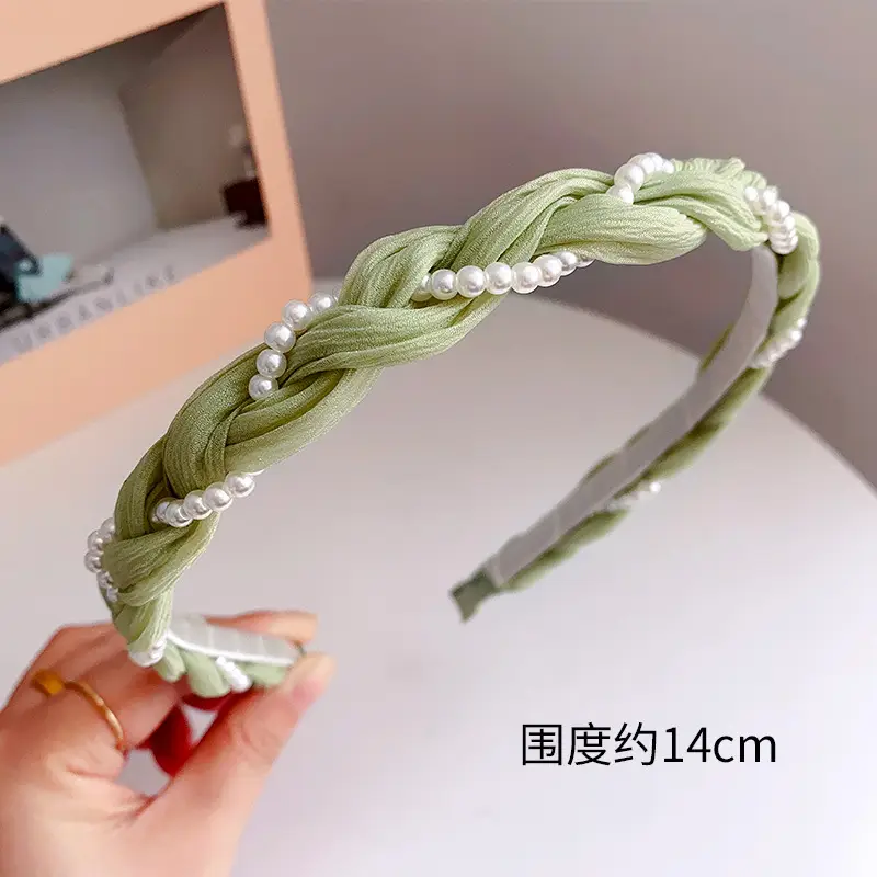 Green Twist Pearl Hairband for Women Summer - Image 6
