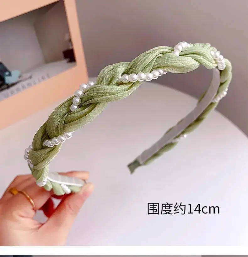 Green Twist Pearl Hairband for Women Summer — feature 5