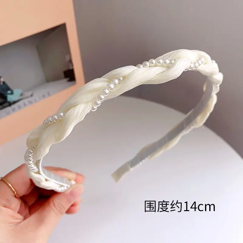 Green Twist Pearl Hairband for Women Summer - Image 2