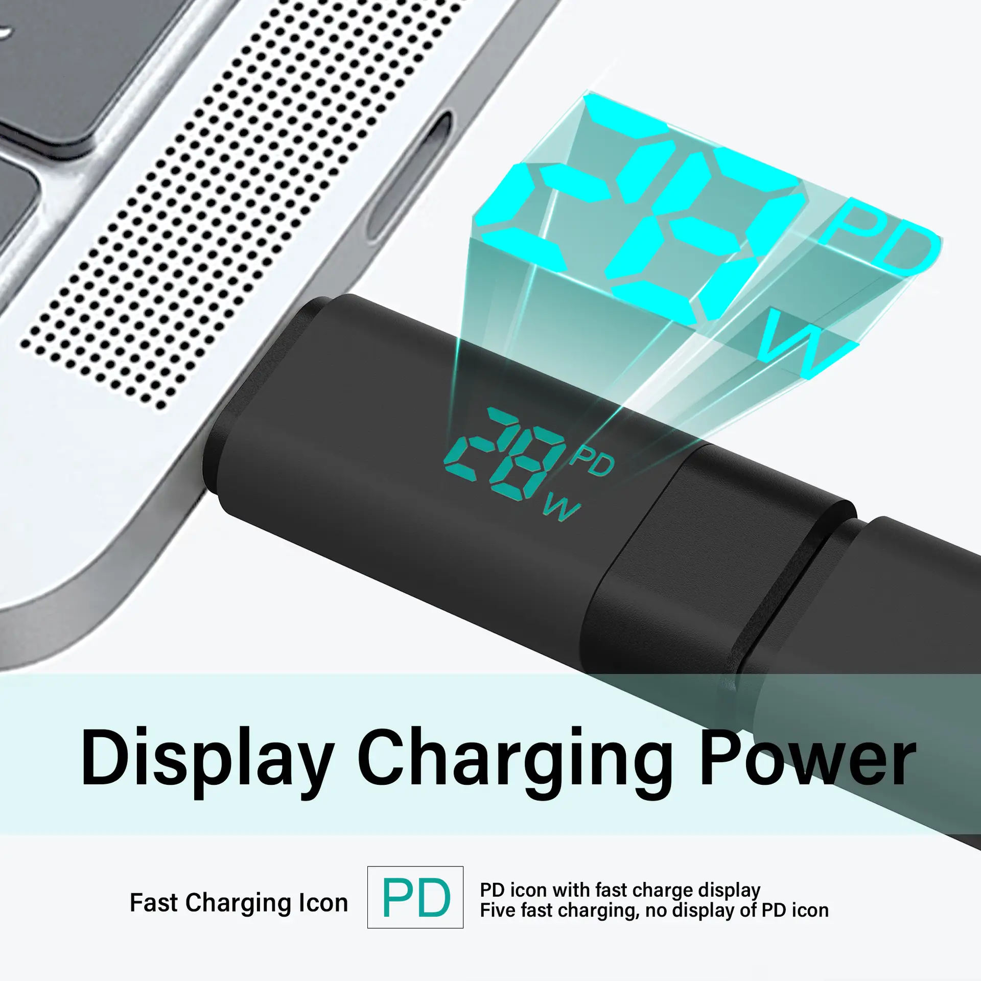 Type-C Male to Female Fast Charging Cable with Digital Display — feature 8