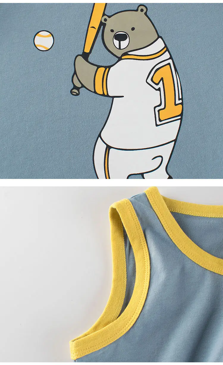 27Kids Bear Baseball Vest White Yellow 2025 Summer — feature 6