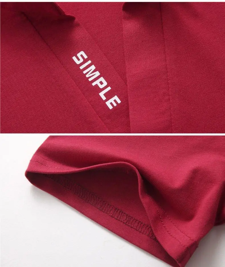 Men Red Korean Style Polo T-Shirt Large — feature 12