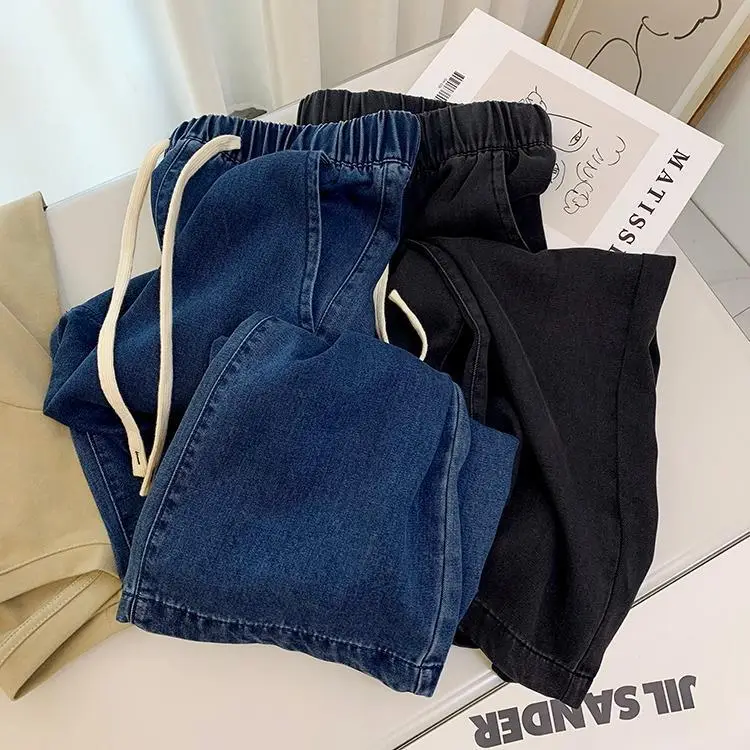 Women Dipped Tencel Jeans Wide Leg Summer 2024