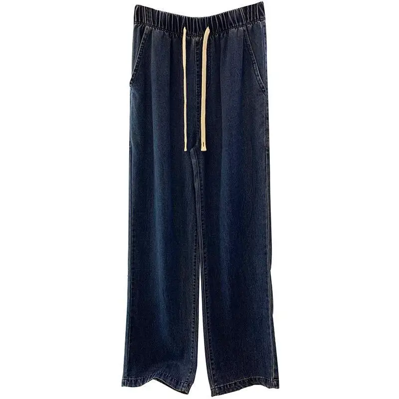 Women Dipped Tencel Jeans Wide Leg Summer 2024