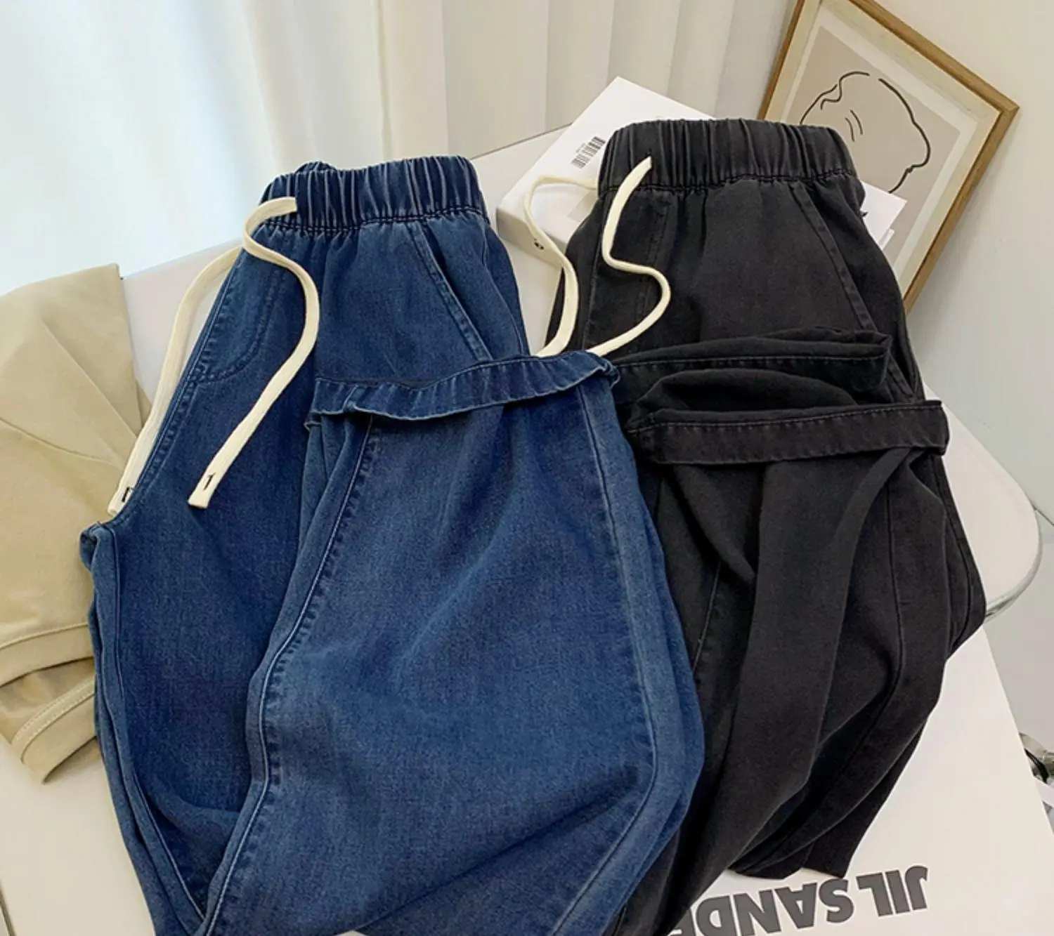 Women Dipped Tencel Jeans Wide Leg Summer 2024 — feature 17