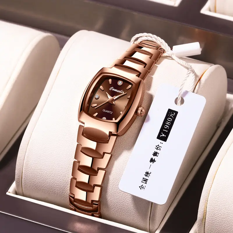 Women's Tungsten Quartz Watch with Square Dial