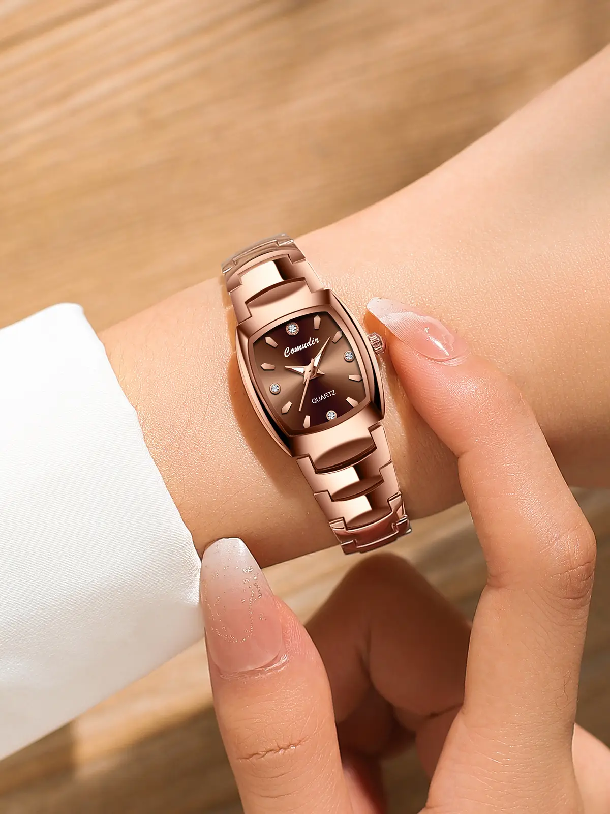 Women's Tungsten Quartz Watch with Square Dial — feature 3