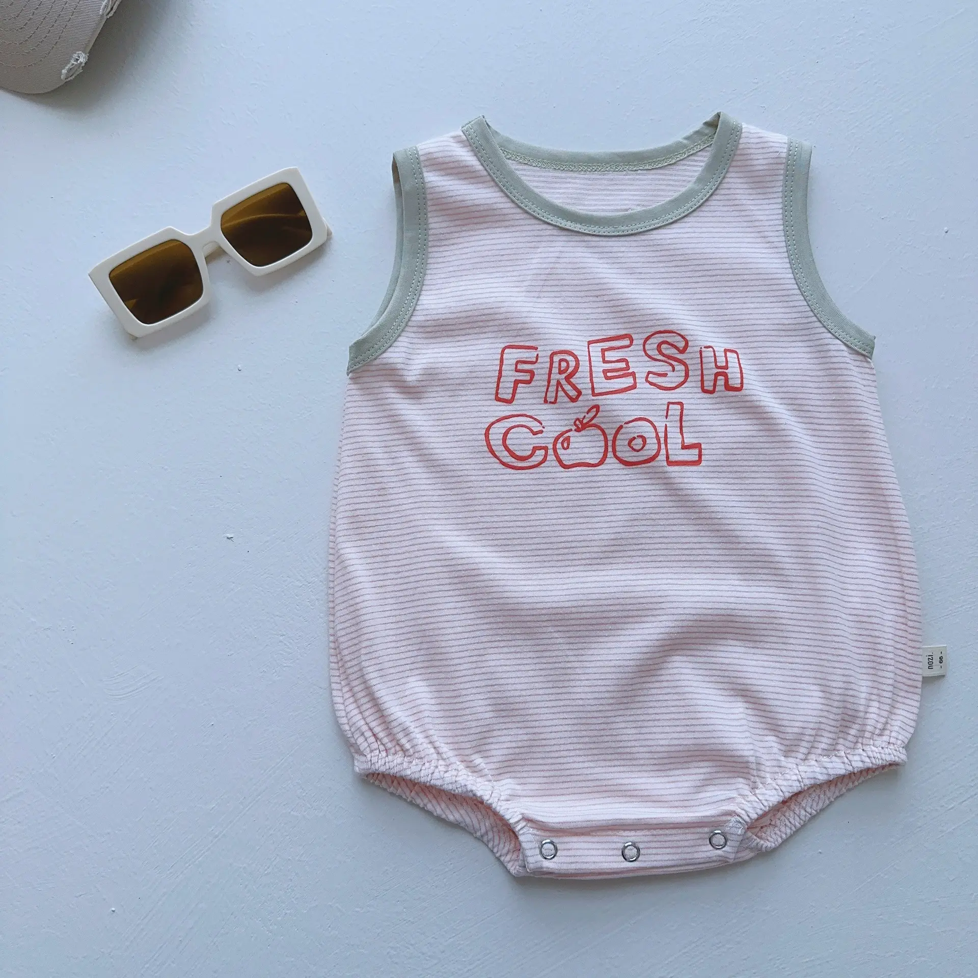 Baby Striped Sleeveless Tank Top Blue White - Image 2