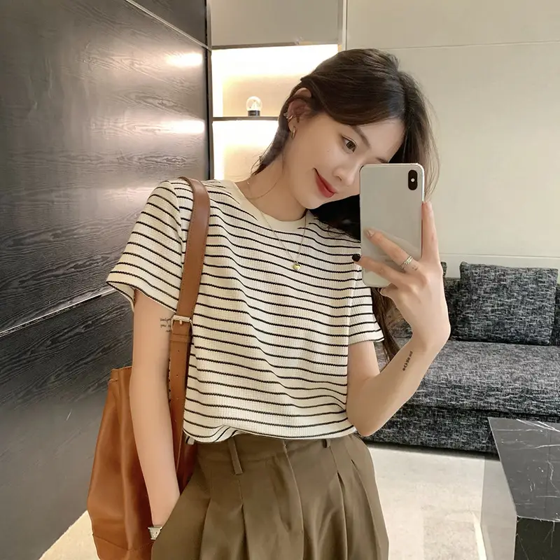 复制_kumikumi复古条纹短袖T恤女设计感.jpg