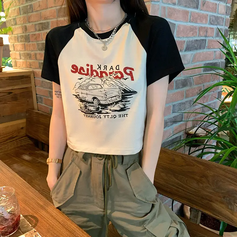 2025 Korean Style Women Slim Fit Printed T-Shirt - Image 4