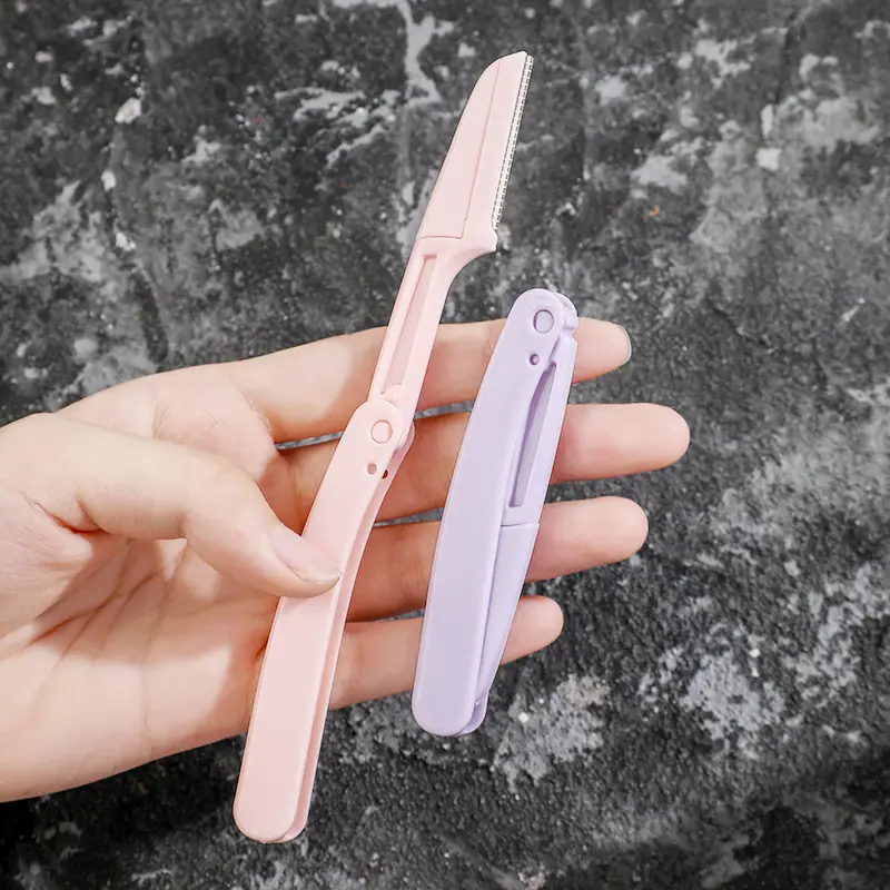 Pink 3-Box Eyebrow Blade Scraper for Women