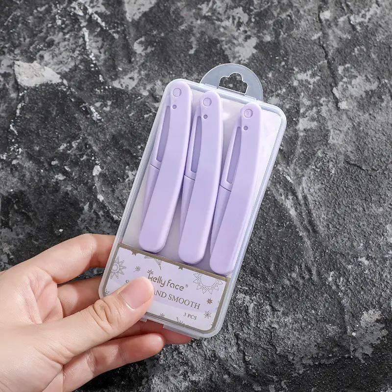 Pink 3-Box Eyebrow Blade Scraper for Women