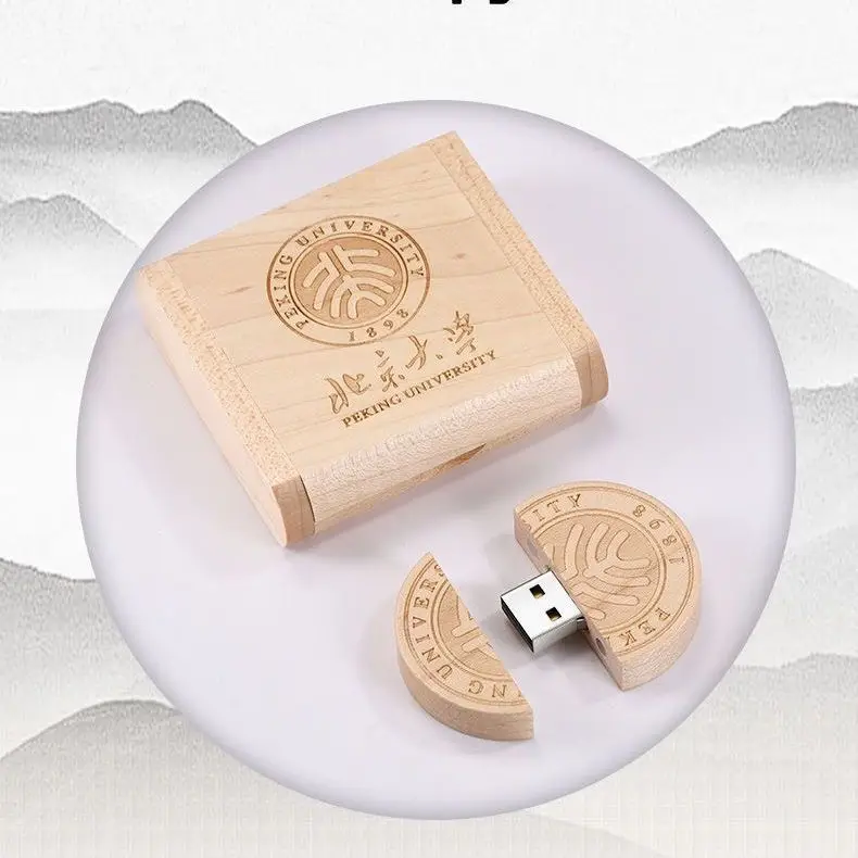 Wooden USB Engraving Gift Box with Bamboo Design - Image 6