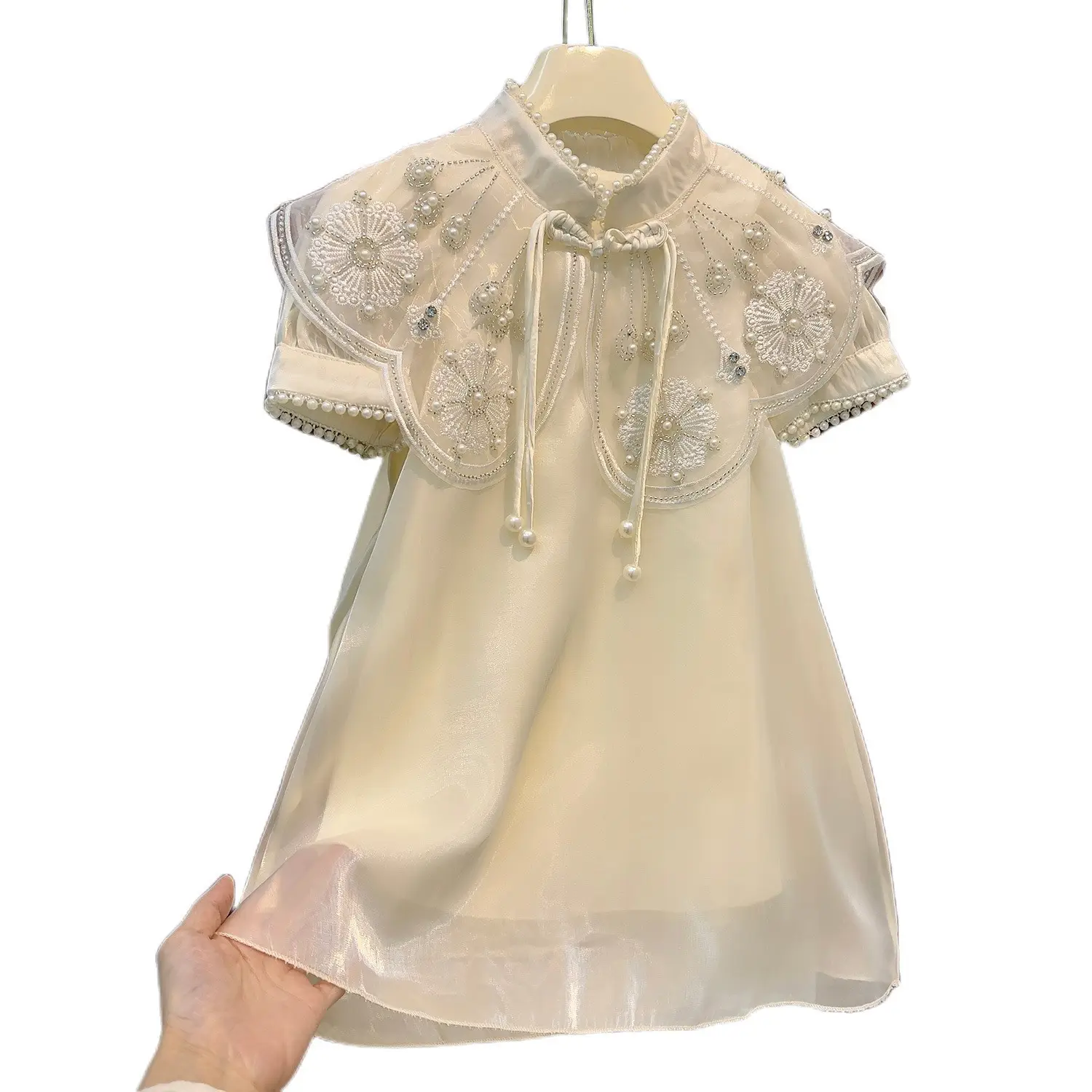 Girls Han Dynasty Summer Tang Suit Cheongsam Dress - Image 6