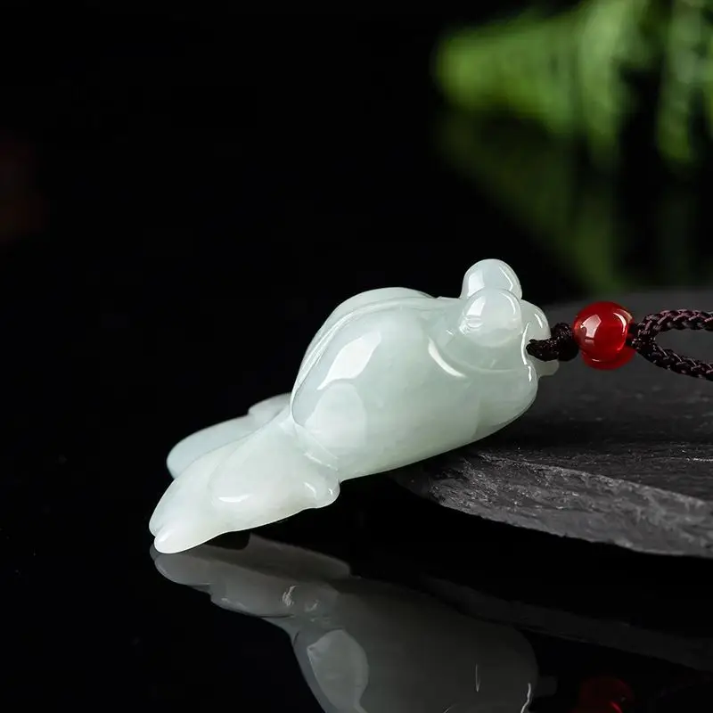 Jadeite Goldfish Pendant for Men Women