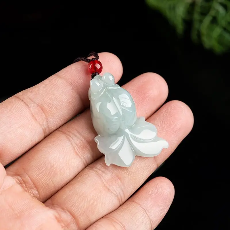 Jadeite Goldfish Pendant for Men Women