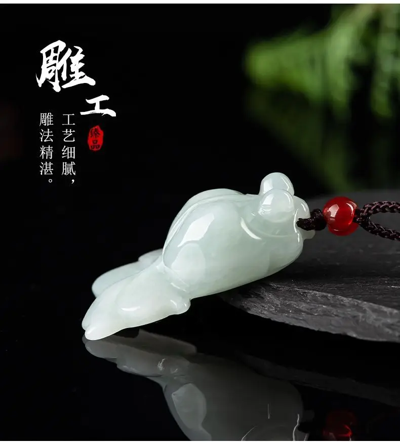 Jadeite Goldfish Pendant for Men Women — feature 7