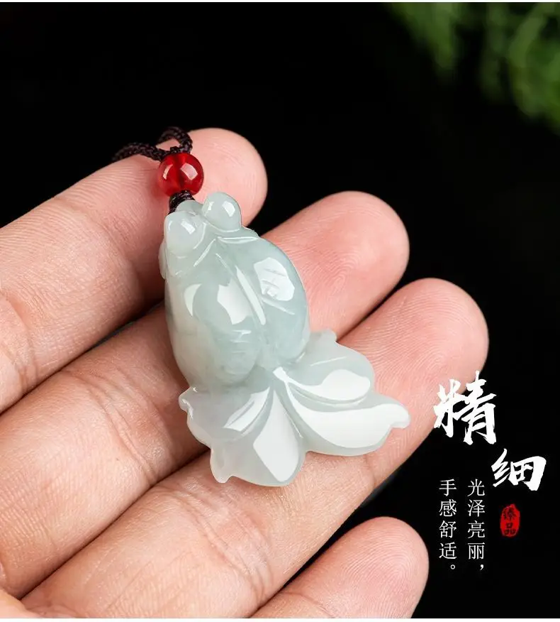 Jadeite Goldfish Pendant for Men Women — feature 8