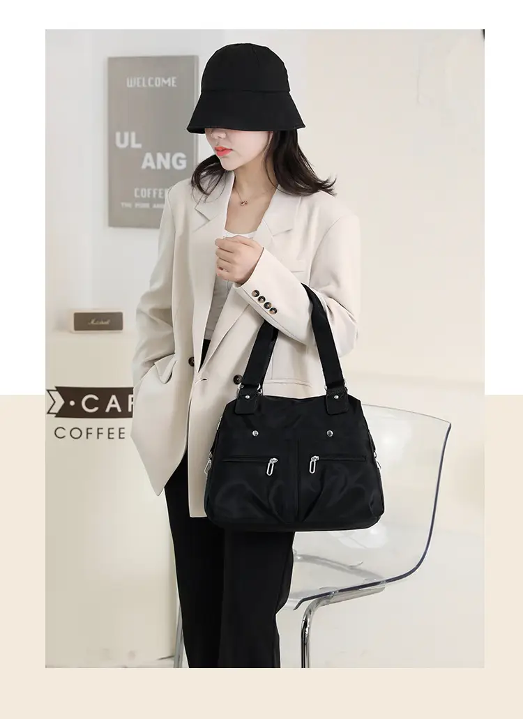 Green Nylon Shoulder Bag for Women Travel — feature 10