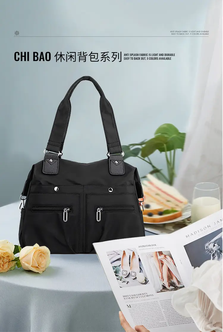 Green Nylon Shoulder Bag for Women Travel — feature 18