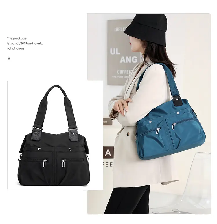 Green Nylon Shoulder Bag for Women Travel — feature 24