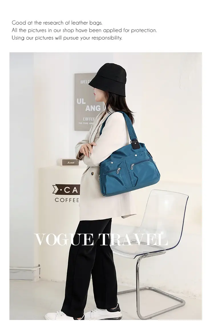 Green Nylon Shoulder Bag for Women Travel — feature 9