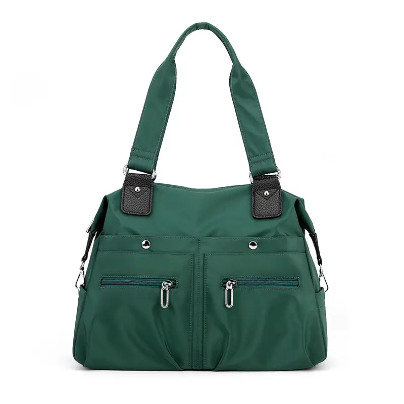 Green Nylon Shoulder Bag for Women Travel - Image 2