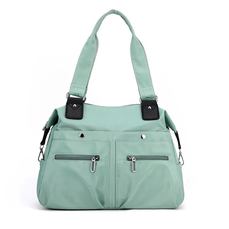 Green Nylon Shoulder Bag for Women Travel - Image 3