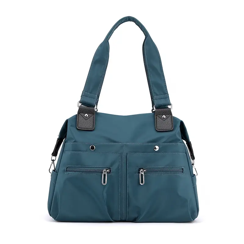 Green Nylon Shoulder Bag for Women Travel - Image 5