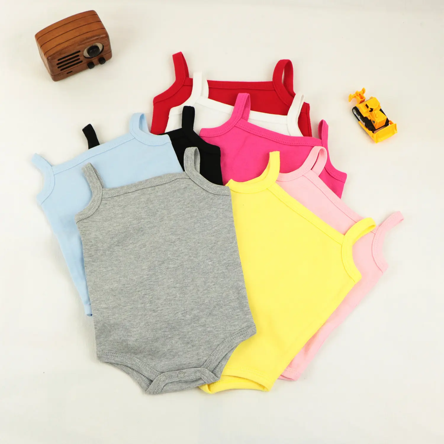 Infants Cotton Summer Sling Rompers Hoodies Set - Image 11