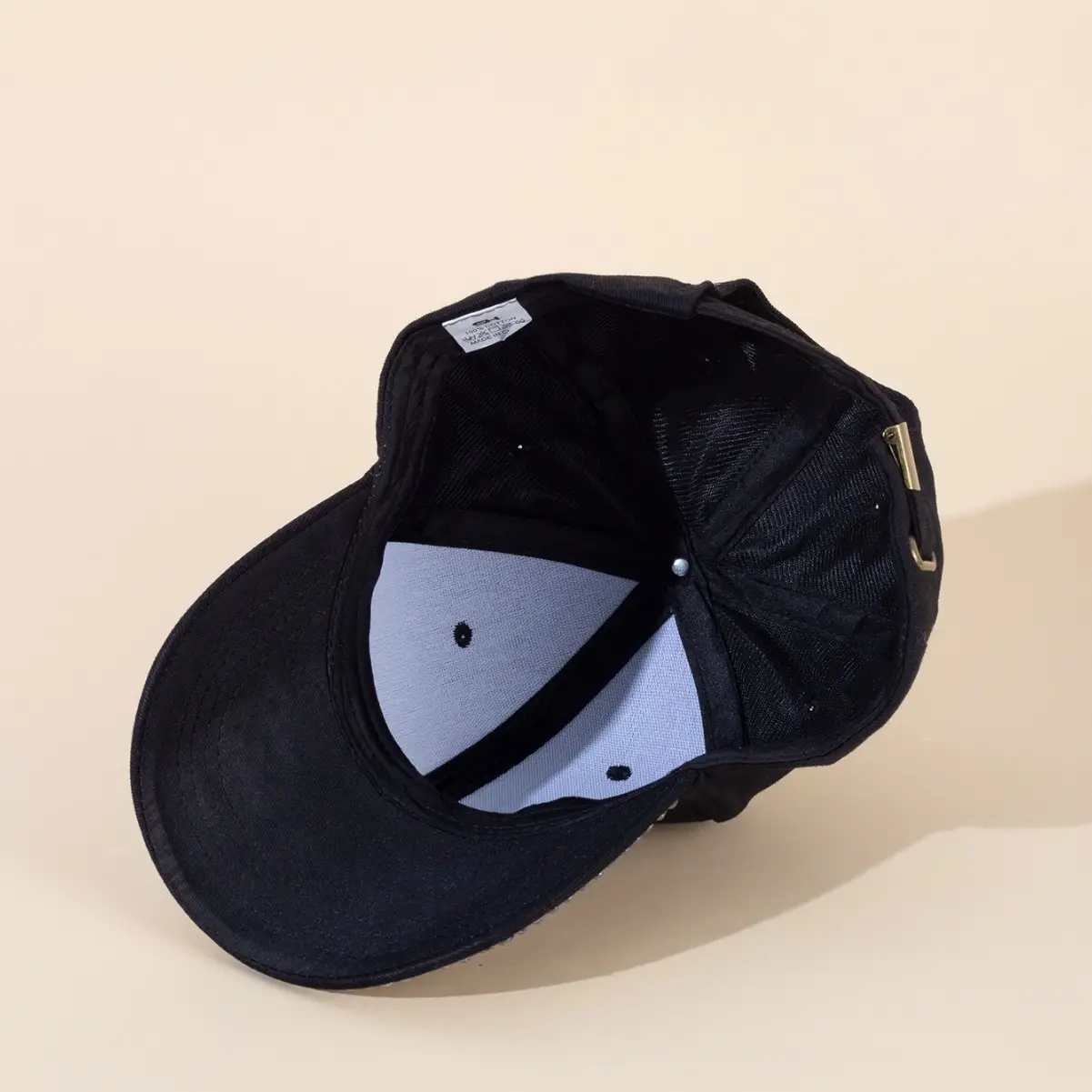 Black Rhinestone Bear Cap for Girls Boys Summer Wear