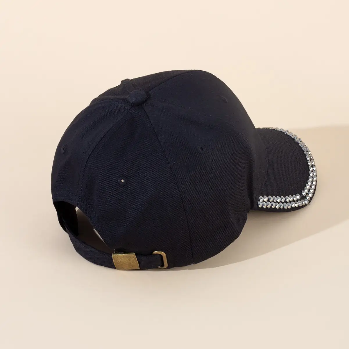 Black Rhinestone Bear Cap for Girls Boys Summer Wear