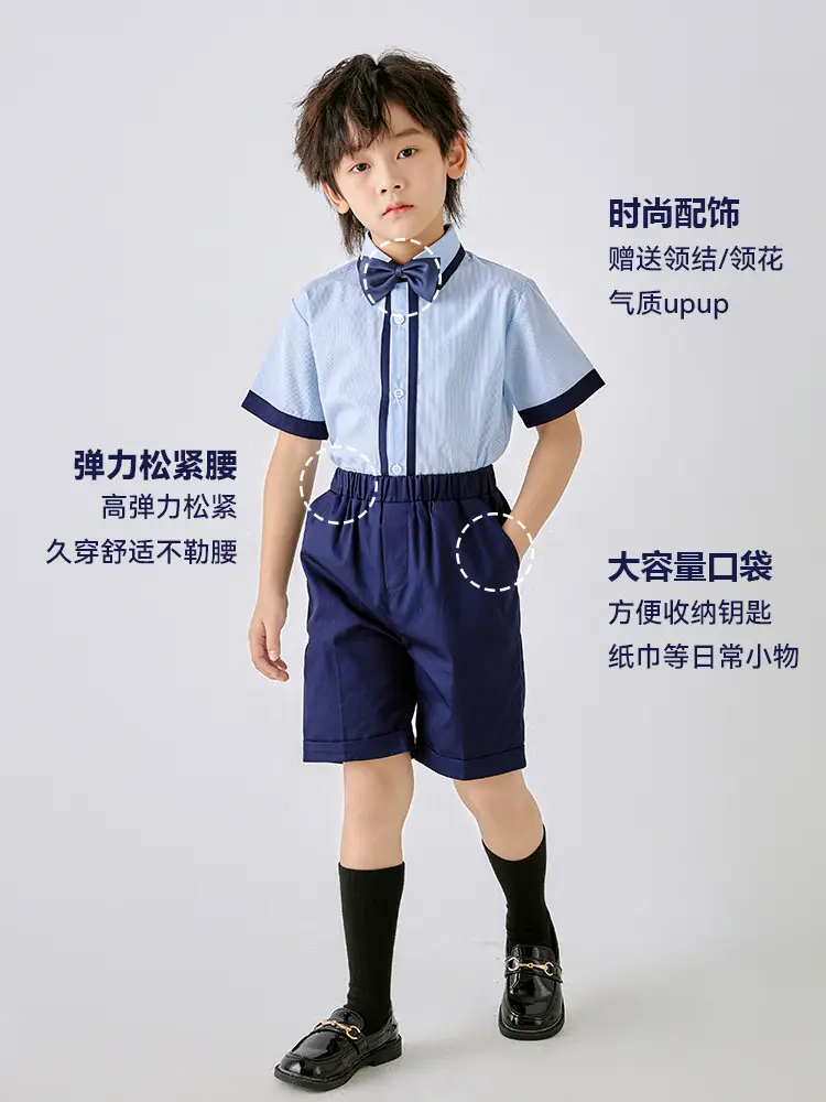 Pure Cotton School Uniform Shorts Set for Boys - Image 5