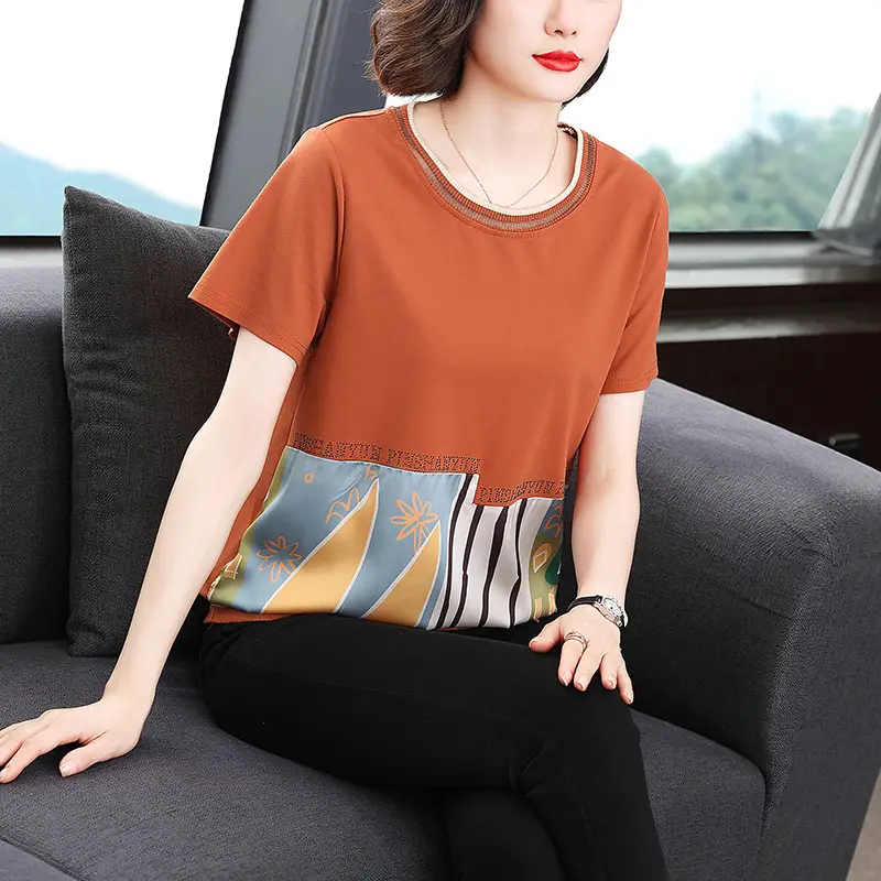 Women's 2023 Loose Round Neck T-Shirt Large Size - Image 4