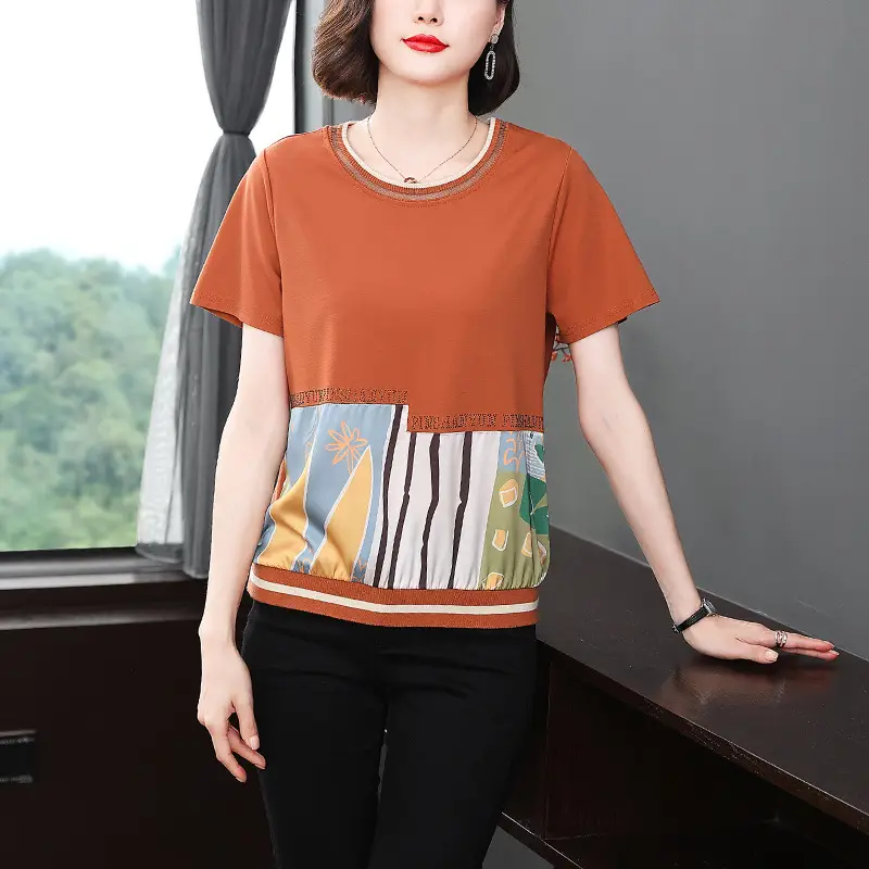 Women's 2023 Loose Round Neck T-Shirt Large Size - Image 6