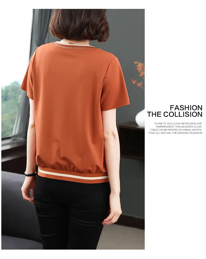 Women's 2023 Loose Round Neck T-Shirt Large Size — feature 10