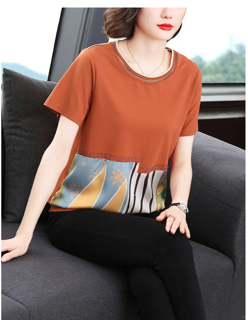 Women's 2023 Loose Round Neck T-Shirt Large Size — feature 11