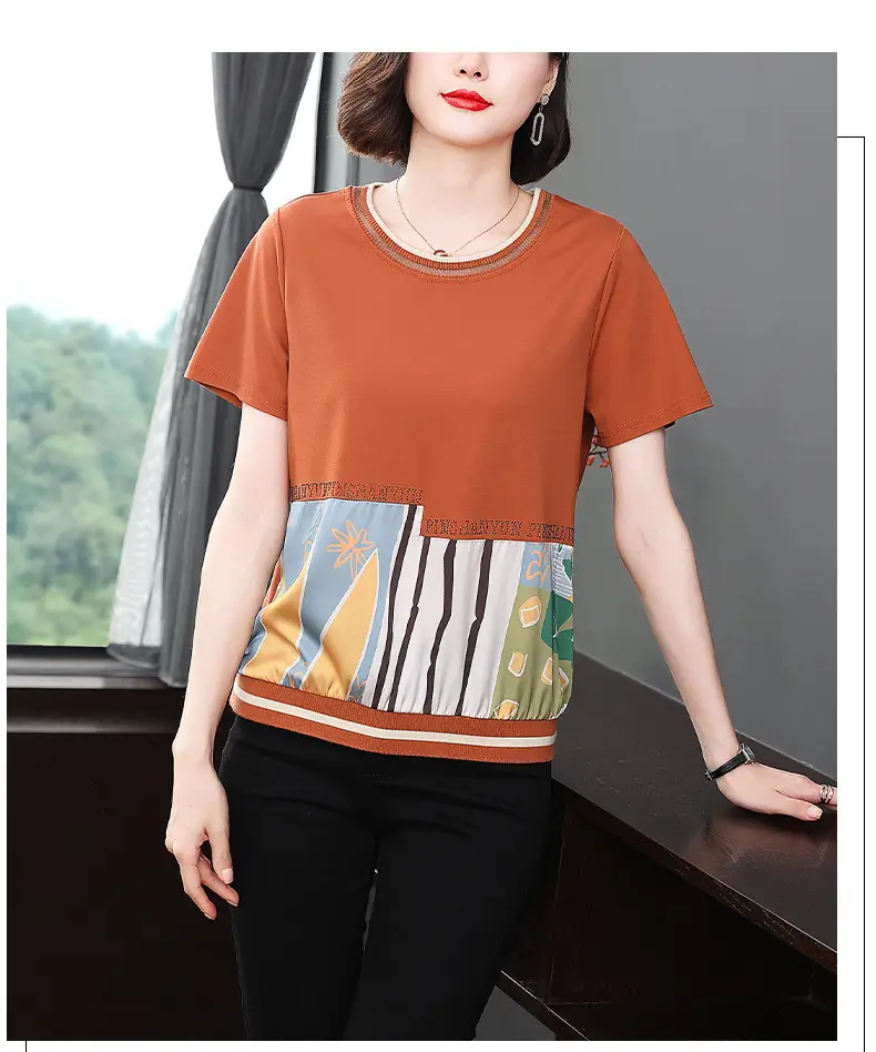 Women's 2023 Loose Round Neck T-Shirt Large Size — feature 12