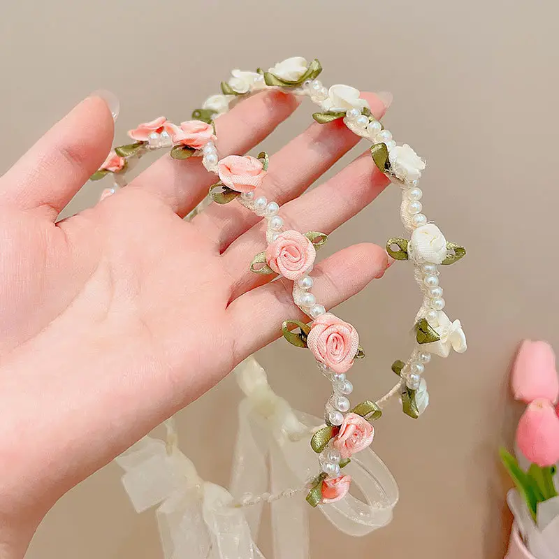 Princess Hairband with Pearl & Rose Design